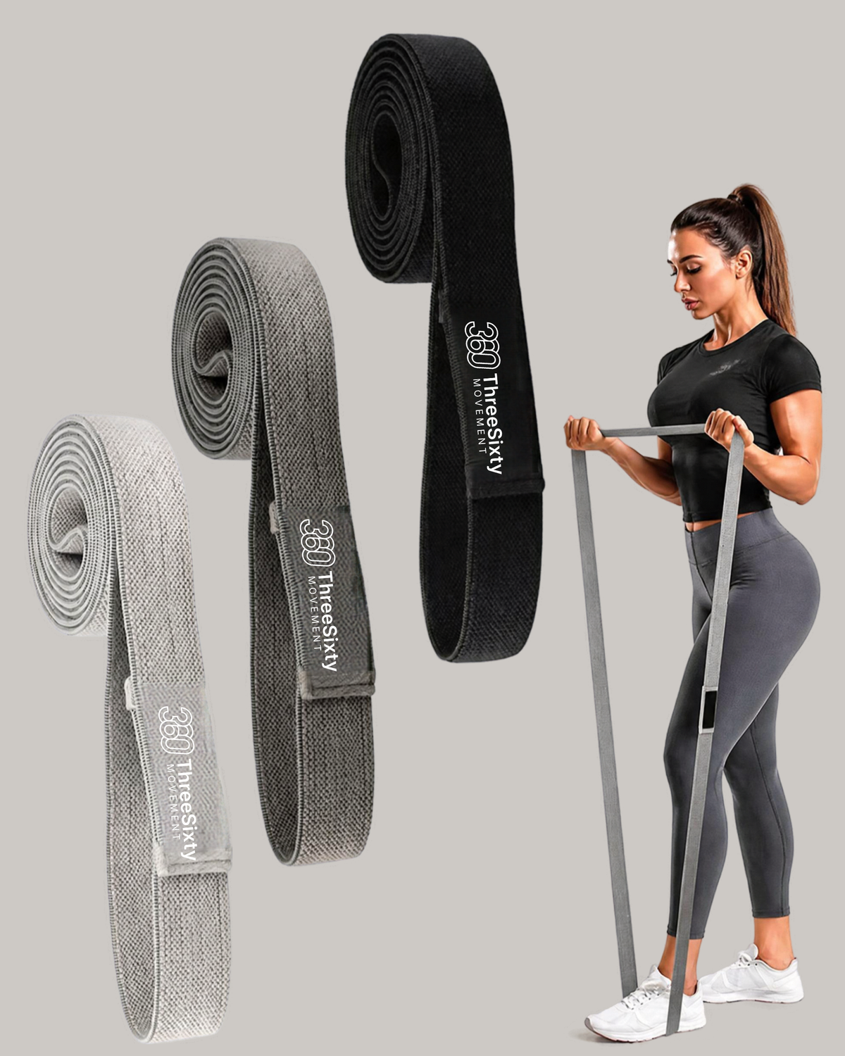 Long Textile Resistance Bands (Set of 3)