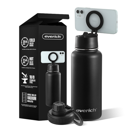 Insulated Water Bottle — Magnetic Phone Mount