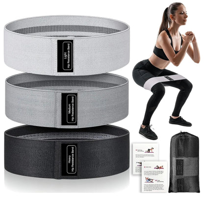 Fabric Hip Resistance Bands (Set of 3)