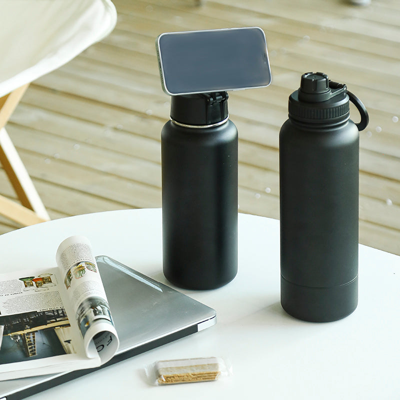 Insulated Water Bottle — Magnetic Phone Mount