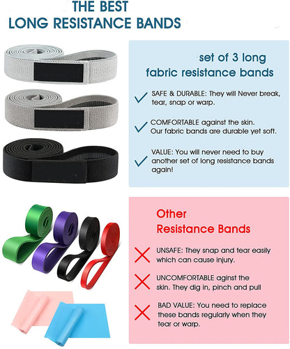 Long Textile Resistance Bands (Set of 3)